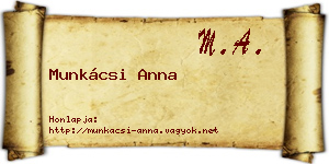 Munkácsi Anna névjegykártya