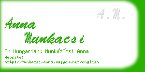 anna munkacsi business card